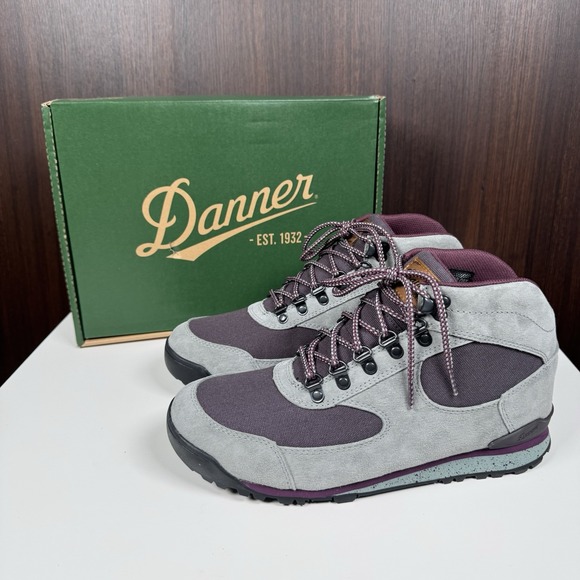 Danner Shoes - Danner Dry Waterproof 37369 Jag Hiking Boots - Dusty Gray / Aubergine - 10- NEW